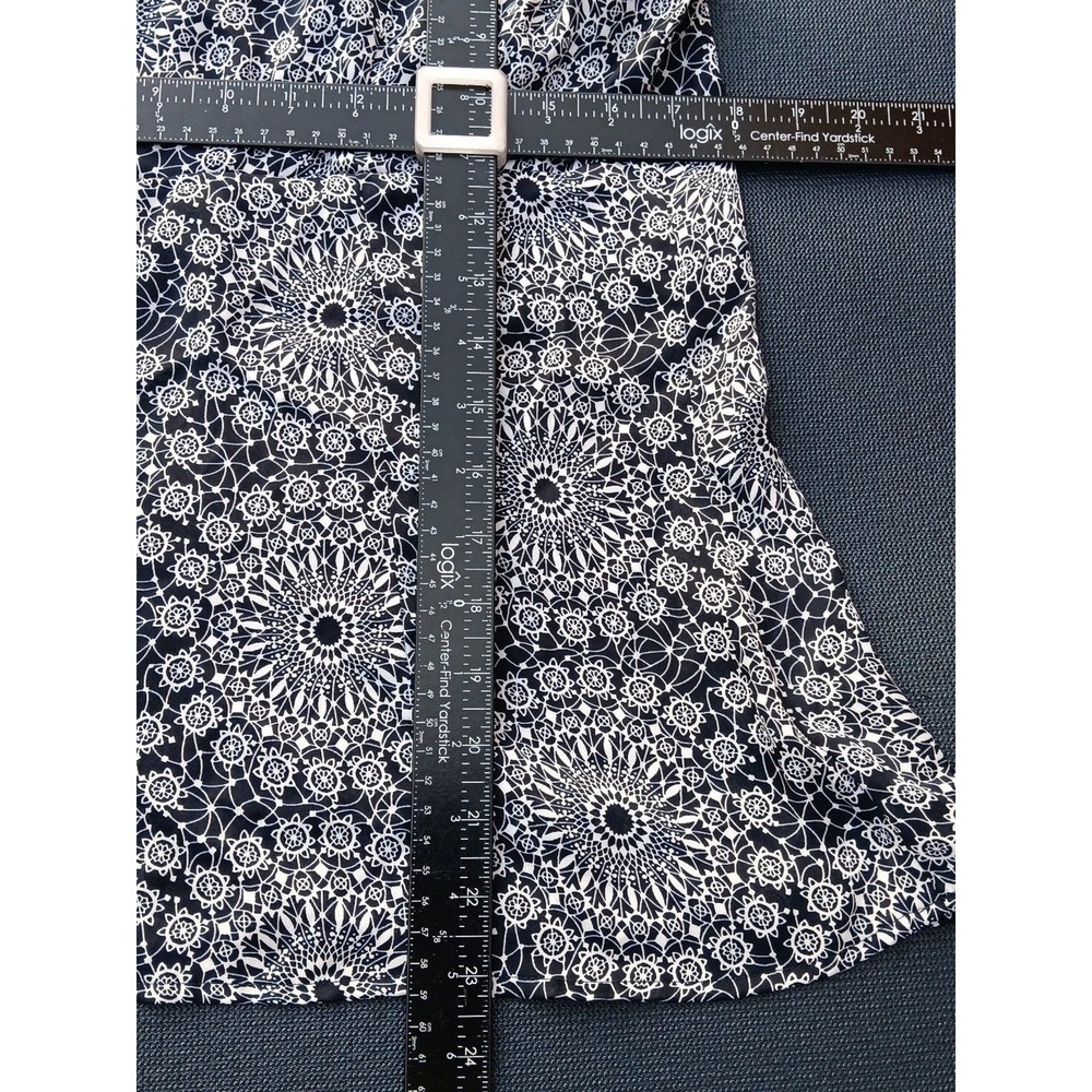 Ann Taylor LOFT Women's Navy Blue White Medallion Beaded Tank Top Size 14 - Picture 8 of 8